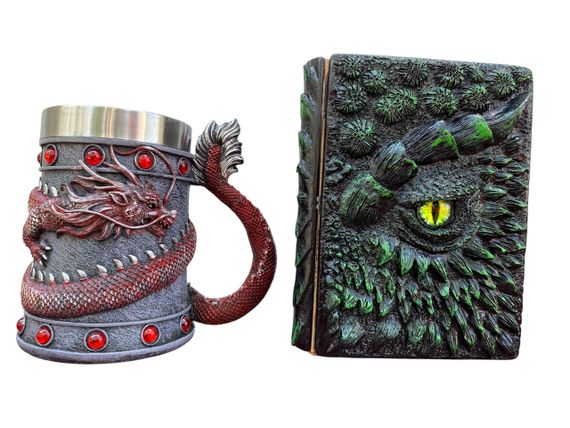 Подарунковий набір Кухоль 3D Танард Red Rose та Блокнот 3D «Око Лісового Дракона»