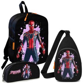 Набор Spider-Man 3 в 1: детский рюкзак + сумка-слинг + пенал, для мальчика и девочки 7–9 лет (6286)