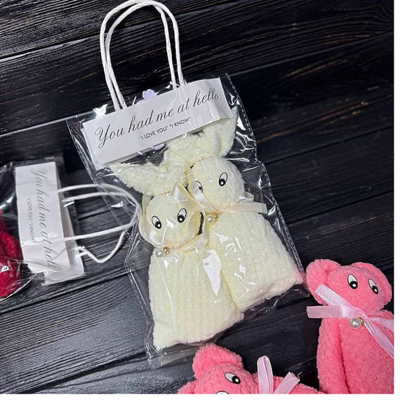 Подарунковий набір рушників у вигляді милих фігурок 25-813, оригінальний подарунок рушників