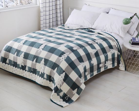 Ковдра Home Line 66601 КИТАЙ 150x200  100% бавовна Принт, Зелений