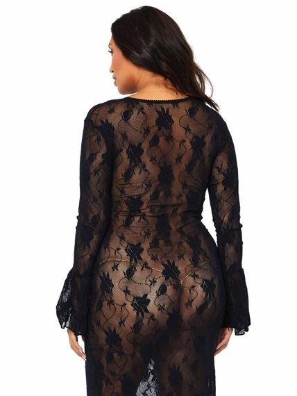 Чорне мереживне плаття максі Leg Avenue | Зображення 3