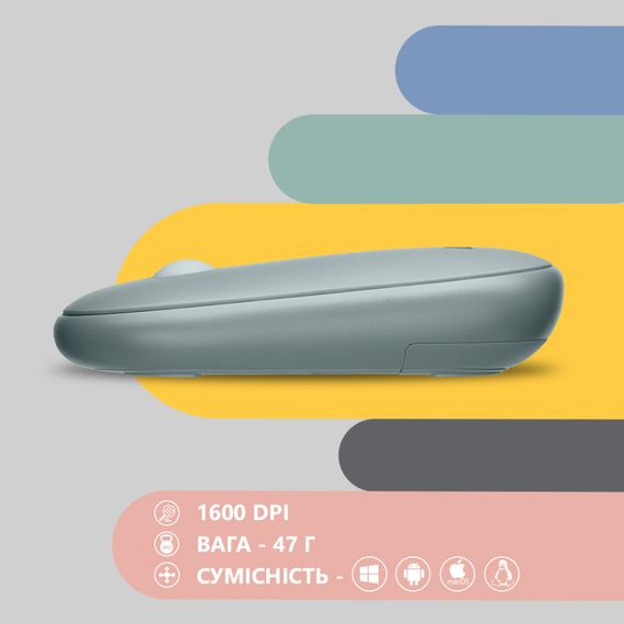 Мишка 2E MF300 Silent Wireless/Bluetooth Ashen Green (2E-MF300WGN) | Зображення 5