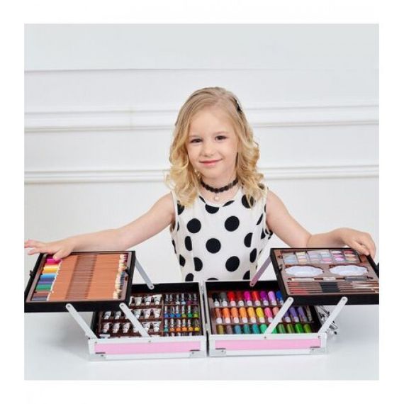 Набір для малювання для підлітків Єдиноріг 145 предметів | Валіза з олівцями DZ-532 та фарбами