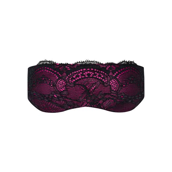 Атласна маска Obsessive Roseberry mask, pink, прикрашена мереживом, для сну | Зображення 1