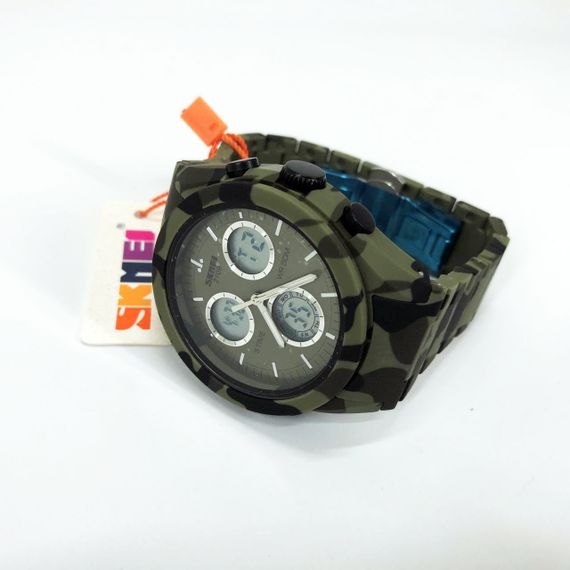 Годинник наручний чоловічий SKMEI 2109CMGN, оригінальний чоловічий годинник, військовий чоловічий наручний годинник зелений | Зображення 7