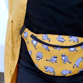 Сумка на пояс бананка Bumbag Енотики 27x16 см (BB_20J006_BL)