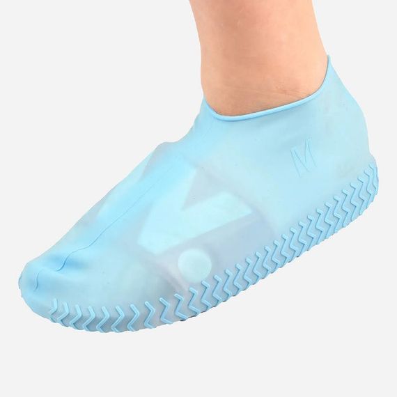 Багаторазові бахіли-чохли L (41-45 розмір) для взуття силіконові від води та бруду. Колір: блакитний NO-22 | Зображення 3