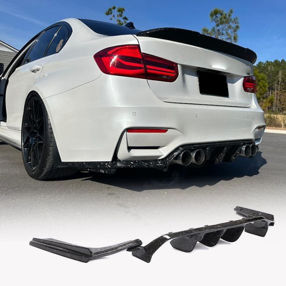 Диффузор заднего бампера V4 (для F80, Карбон) для BMW 3 серия F-30/31/34 2012-2019 гг | Зображення 8