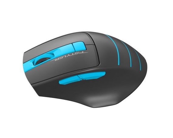 Миша бездротова A4Tech Fstyler FG30S (Blue), безшумна, USB, колір чорний+блакитний | Зображення 1