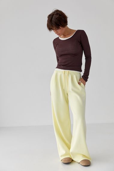 Подвійний лонг у рубчик - темно-коричневий цвет, S (є розміри) | Зображення 2