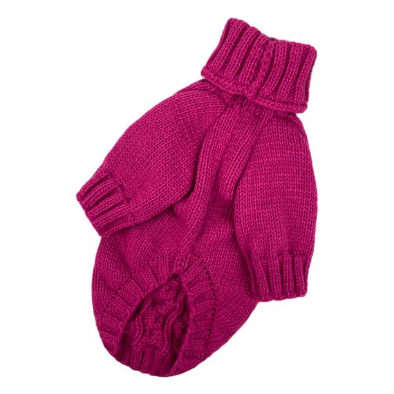 Светр в'язаний Косичка малиновий Y-282 | Зображення 2