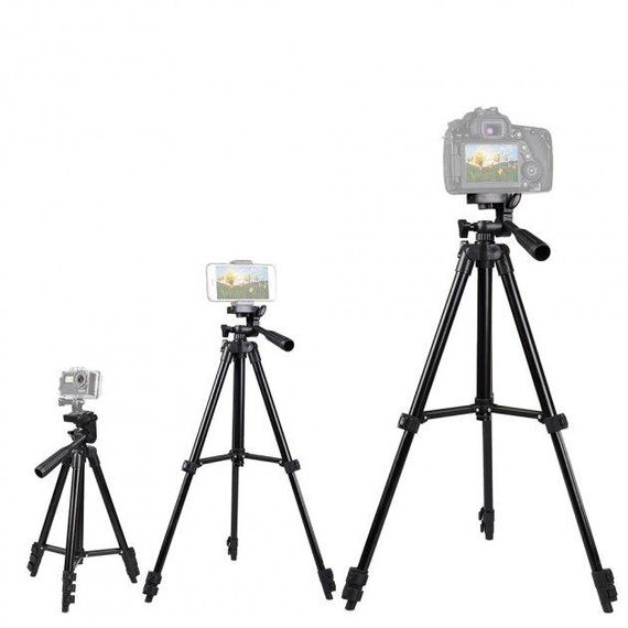 Штатив металлический универсальный для телефона и фотоаппарата Tripod 3120 портативный трипод 0,35-1.02м | Зображення 3