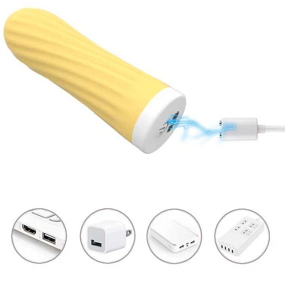 Мінівібратор «Rechargeable Silicone Touch» 10 режимів вібрації жовтий | Зображення 1