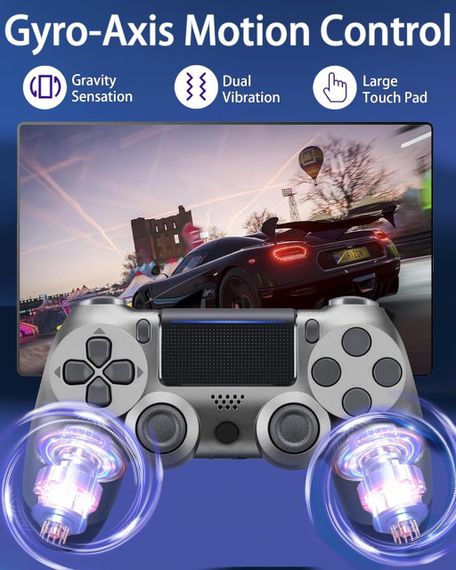 Беспроводной контроллер для PS-4, совместимый с Bluetooth-контроллерами P-S4/Pro/Slim/ПК, двойная вибрация, се | Зображення 2