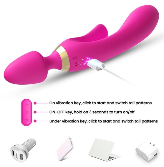 Вибромассажер Boss Series - Magic Wand USB Pink 9 Function, BS5200027 sexstyle | Зображення 2