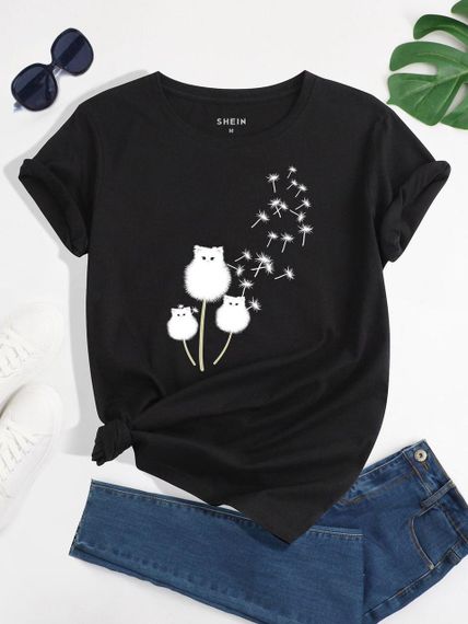 Футболка жіноча з принтом повсякденна L Чорний