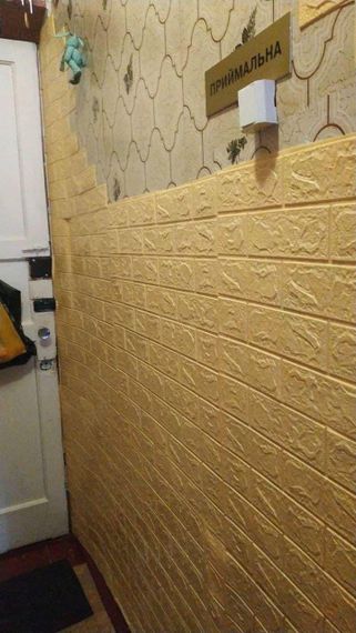 Декоративна 3D панель самоклейка під цеглу Бежевий 700х770х5мм (009-5) SW-00000028 | Зображення 1