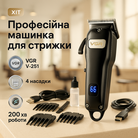 Машинка-тример для стрижки бездротова VGR, Машинка для стрижки від акб Машинка хороша OH-43