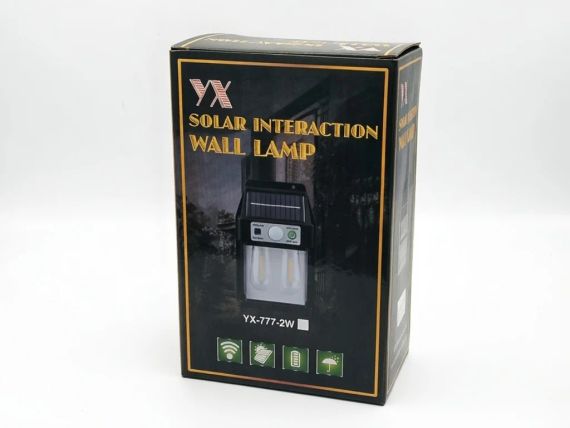 Настінний ліхтар із сонячною панеллю YX 777-2W — яскраве автономне освітлення | Зображення 2