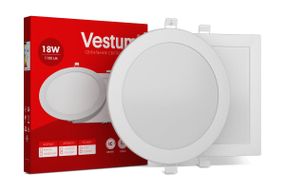 Круглий світлодіодний врізний світильник Vestum 18W 6000K 220V 1-VS-5110