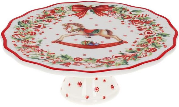 Фарфоровая подставка для торта Сhristmas present 20см