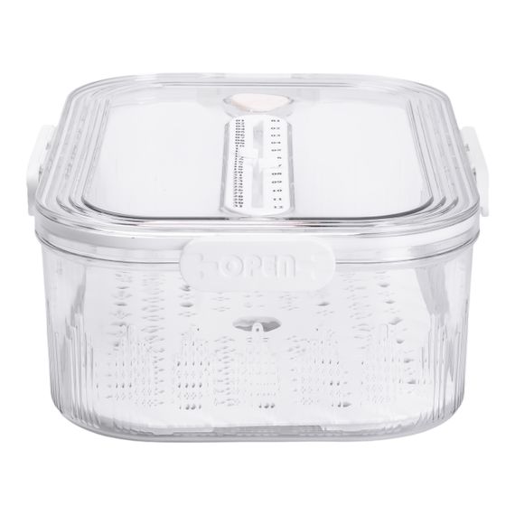 Контейнер для їжі пластиковий 32.5х22.5х11 см харчовий контейнер з індикатором дати 4.2 л Білий HP-27-2 | Зображення 5