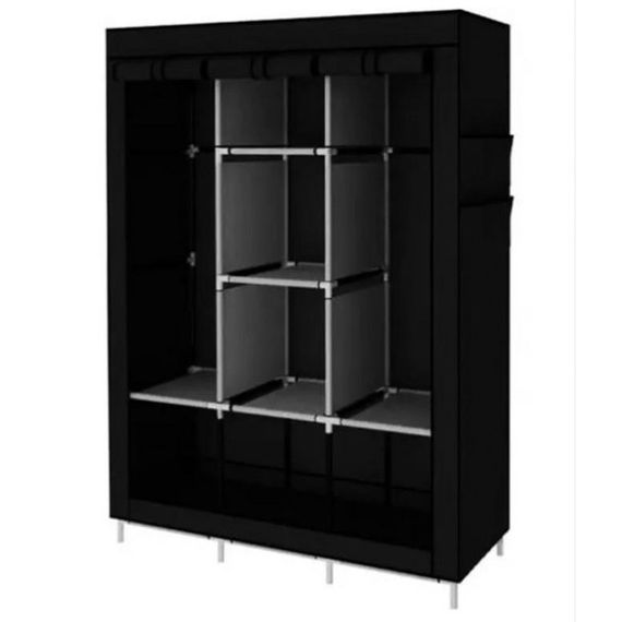Шафа тканинна 3 секції складана з каркасом STORAGE WARDROBE 175 х 130 х 45 см. CT-478 Колір: чорний | Зображення 7
