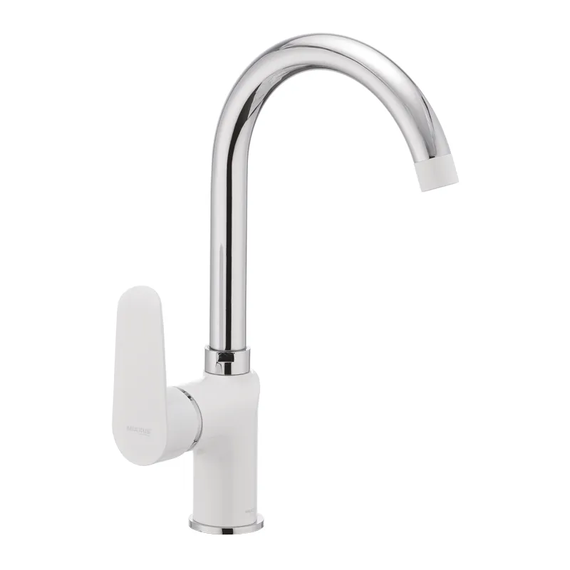 Смеситель кухонный белый Mixxus Colorado 014 (MI1641)