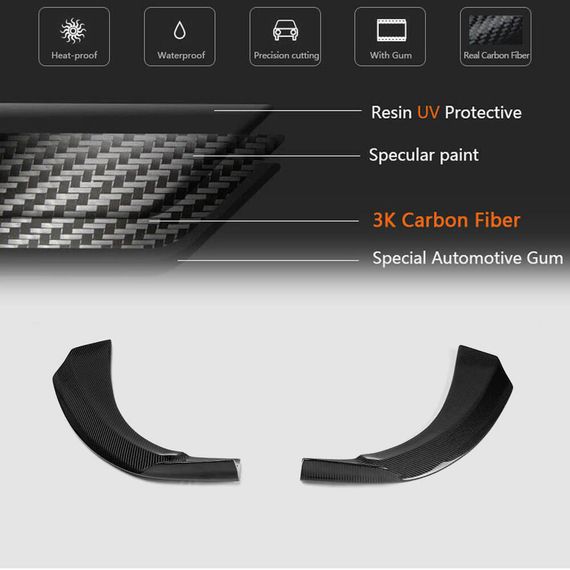 Накладки на передній бампер (для Base SD 2013-2016, Карбон) для Mercedes CLA C117 рр | Зображення 4