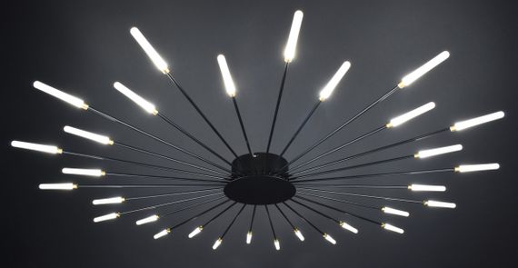 Люстра світлодіодна стельова LED світильник для квартири на стелю лед 27945 Чорний 8х125х125 см. | Зображення 5