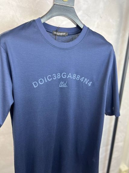 Футболка Dolce Gabbana темно-синя з логотипом f688 | Зображення 1