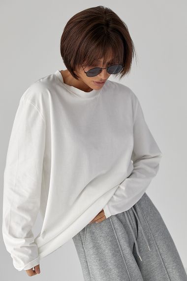 Однотонний базовий лонг oversize - білий цвет, ONE SIZE (є розміри) | Зображення 4