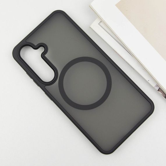 TPU+PC чохол Metal Buttons with MagSafe Colorful для Samsung Galaxy S24+ Чорний / Black | Зображення 2