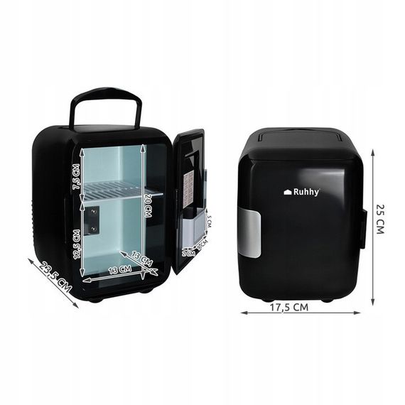 Автомобильный дорожный холодильник 4л Ruhhy 5794 черный 12 - 220 В | Зображення 1