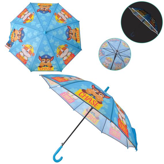 Парасолька дитяча Paw Patrol. Маршал і Кремез PL82137 R=50см, світловідбивна стрічка (6927070821370)