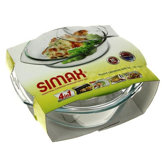 Форма для запекания жаропрочная стеклянная с крышкой круглая Simax 1 л 6256/6266 | Зображення 5