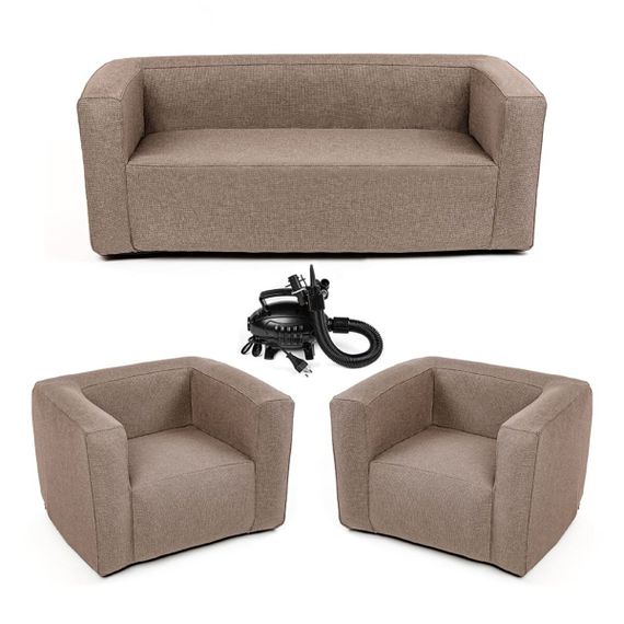 Комплект надувних меблів диван і 2 крісла Коричневий SW-00002657