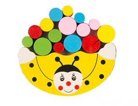 Детская игрушка балансир Божья коровка MD 1276 деревянная Божья коровка Желтая