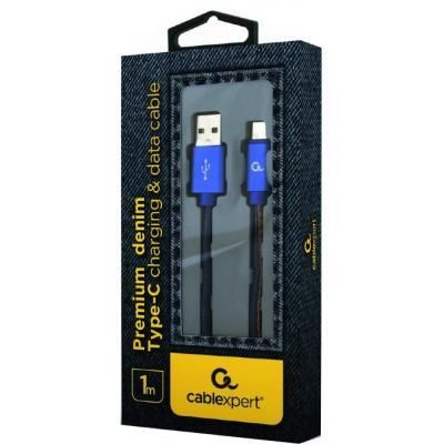 Дата кабель USB 2.0 AM to Type-C 1.0m corner Cablexpert (CC-USB2J-AMCML-1M-BL) | Зображення 1