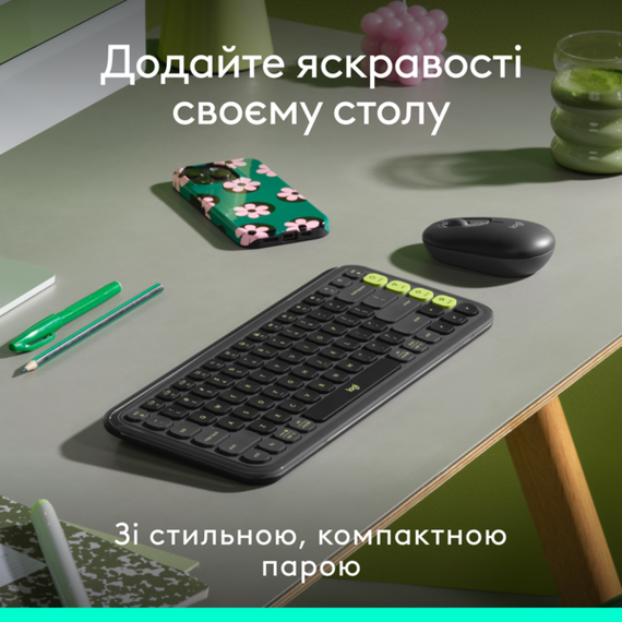 Комплект Logitech POP Icon Combo Bluetooth UA Graphite (920-013156) | Зображення 1