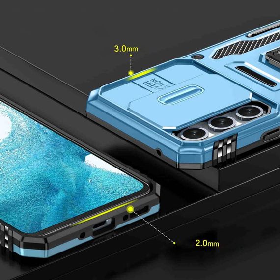 Ударостійкий чохол Camshield Army Ring для Samsung Galaxy A35 / A55 Блакитний / Light Blue | Зображення 5