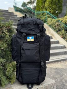 Рюкзак Чорний тактичний Каркасний 80л Black Алюмінієва рама
