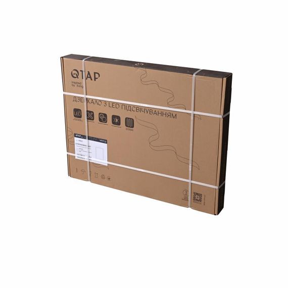 Зеркало Qtap Mideya (MI2) 600х800 с часами, с LED-подсветкой Touch, с антизапотеванием, диммером, рег. яркости | Зображення 7
