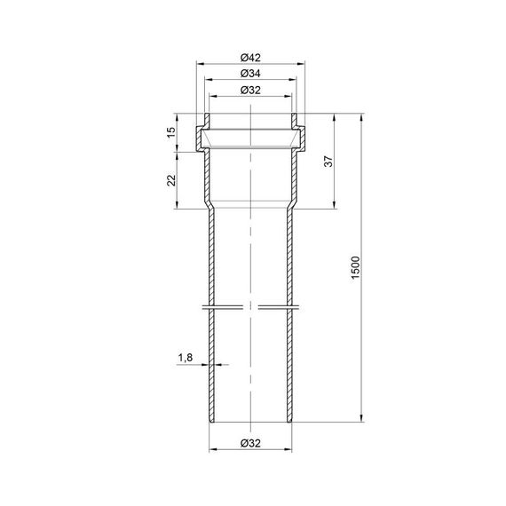 Труба PPR каналізаційна TA Sewage 32х1,8, 1,5 м TASPIPP150032 | Зображення 1