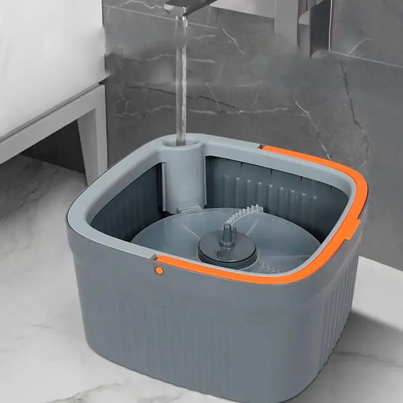 Комплект швабра з відром для миття підлоги Mop with bucket K10 , з віджиманням / Складна швабра | Зображення 3