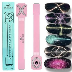 Двойной магнит Designer МС7 с фигурными узорами (розовый)