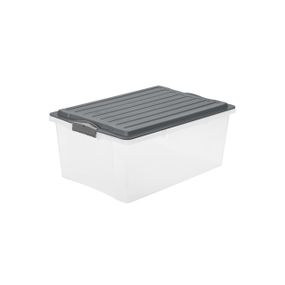 Контейнер для хранения пластиковый с крышкой Rotho (Рото) Compact A3, 38 л (17677) Серый