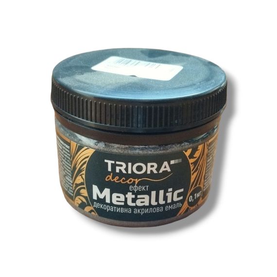 Декоративна акрилова емаль ТМ «ТRІОRА» 0,1 КГ 946 Темне срібло