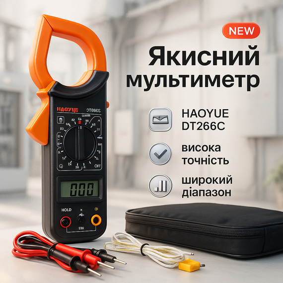 Професиональный тестер мультиметр цифровой HAOYUE DT266C, Мультиметр индикатор напряжения DX-18