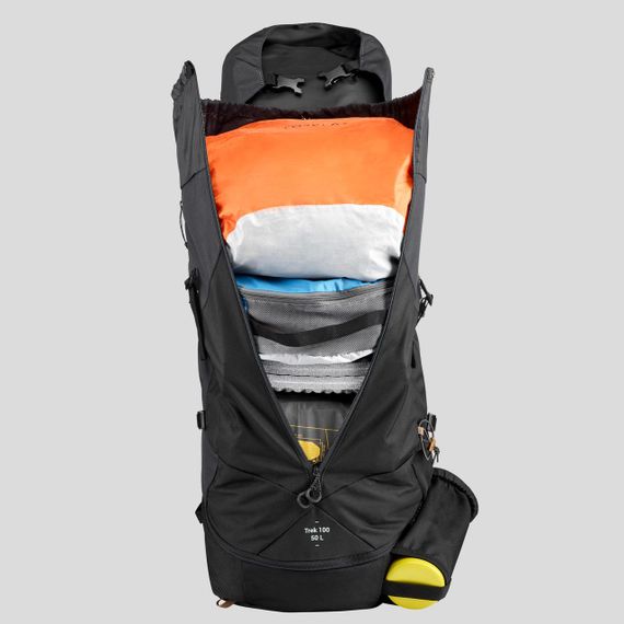 Рюкзак чоловічий TREK 100 EASYFIT для трекінгу 50 л чорний | Зображення 5